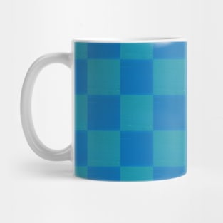 Turquoise & Blue Checkerboard Mug